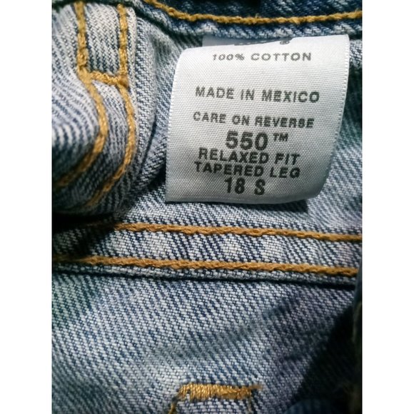 Levi's 550 Classic Relaxed Fit Tapered Leg Size 18 S Blue Women's Jeans - Picture 4 of 5